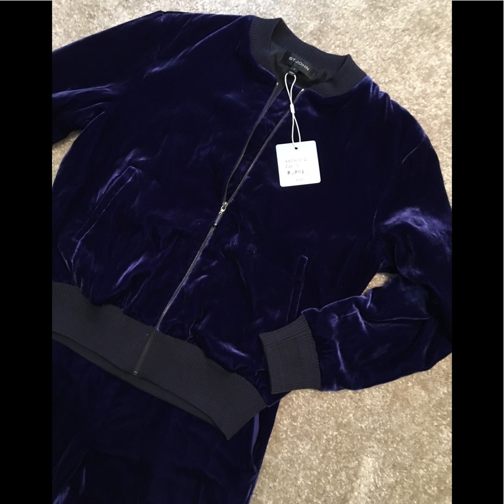 St John Sport velour athletic Leisure pantsuit